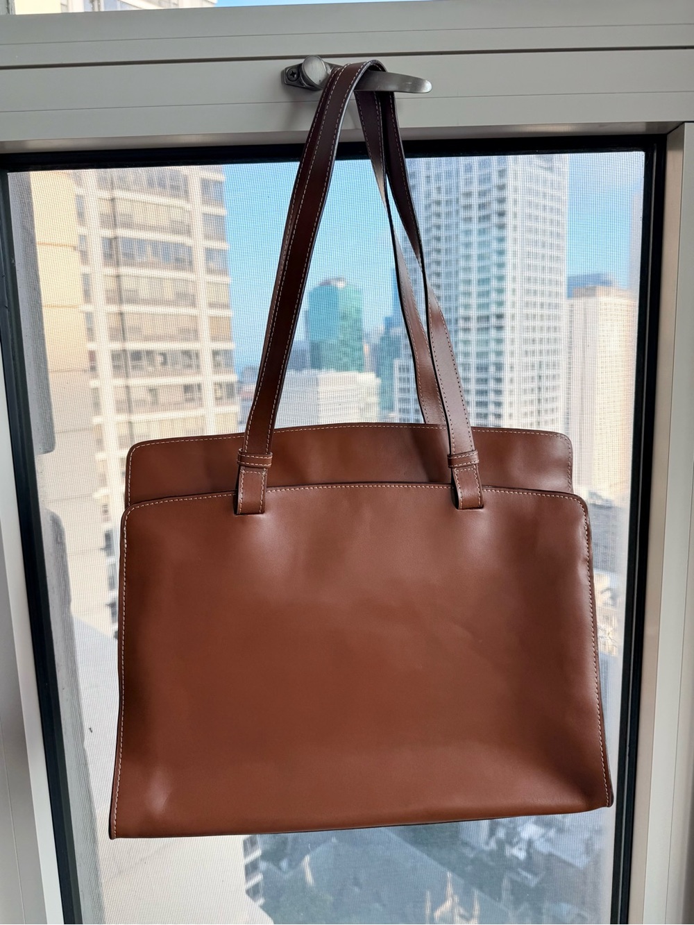 Lodis Chestnut Brown Leather Tote